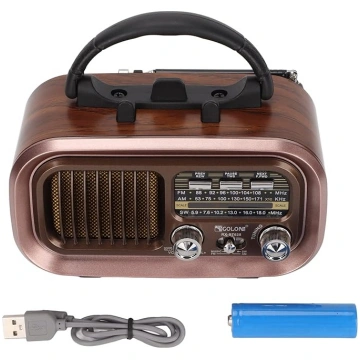 RXBT628 Vintage pārnēsājamais radio skaļrunis, FM 