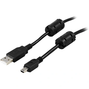 DELTACO USB 2.0 kabelis A tipa Ha - tipa Mini B Ha