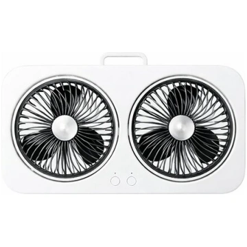 Galda ventilators, dubultā galva, USB, 3 ātrumi, 1