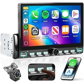 7" Autoradio 1 Din ar bezvadu Carplay Android Auto