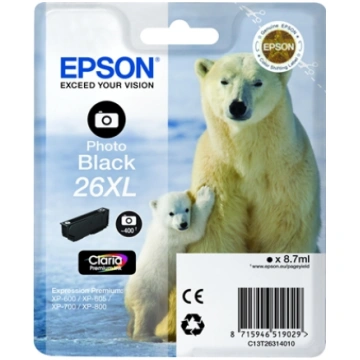 Epson Polar bear Singlepack Photo Black 26XL Clari