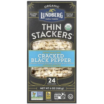 Lundberg, Organic Thin Stackers, Puffed Grain Cake