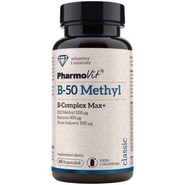 Pharmovit_b-50 Methyl B-complex Max+ Uztura Bagāti