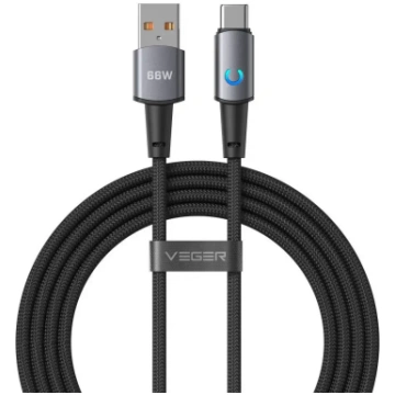 Cable with LED light indicator USB A to Type C VEG