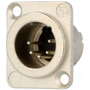 Socket | XLR | male | PIN: 5 | flange (2 holes),fo