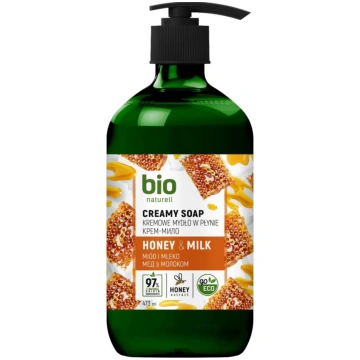 BIO NATURELL Krēmziepes Medus ar pienu, 473 ml