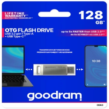 Goodram ODA3 128GB USB 3.2 zibatmiņa Type-A / Type