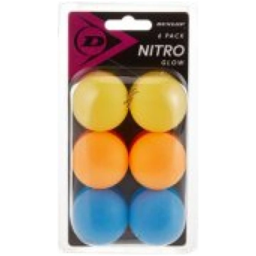 Dunlop NITRO GLOW 6pcs. Galda tenisa bumbiņas 827D