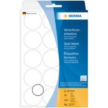 Herma Seal Labels transparent 32 16 Sheets 111x170