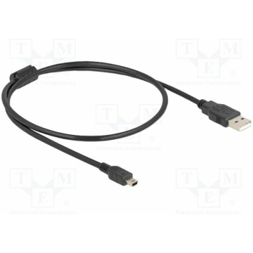 Cable; USB 2.0; USB A plug,USB B mini plug; 0.5m; 