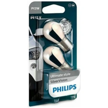 PHILIPS autospuldze 12V PY21W BAU15s SILVER VISION