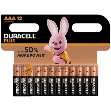 DURACELL 15071702 Sārmu baterijas AAA Plus 12 bate