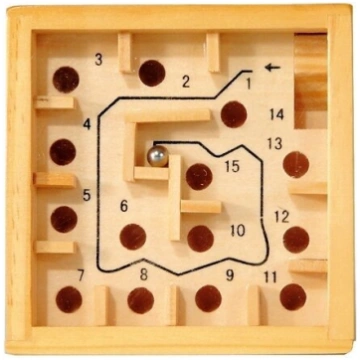 IQ-tests, Koka labirinta spēle, 9 cm, dabīgs. Frid