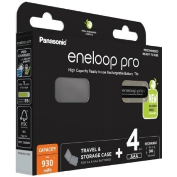 PANASONIC Eneloop Pro Baterijas AAA 930mAh uzlādēj