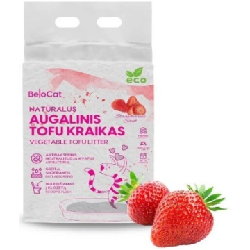 Tofu kaķu pakaiši BeloCat ar zemeņu aromātu, 6 l