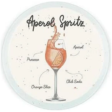 Kokteiļu "Aperol Spritz" servēšanas dēlis - apaļš 