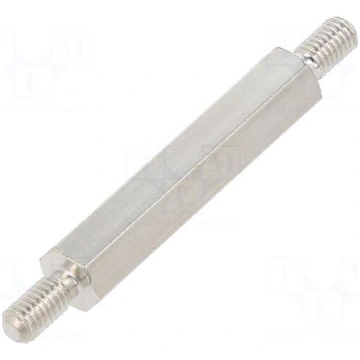 Screwed spacer sleeve | 25mm | Ext.thread: M3 | he