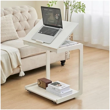 Uniclinens C-Shaped Side Table with 360° Lockable 