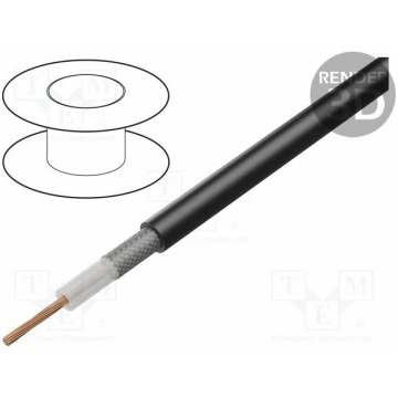 Wire: coaxial; RG174A/U; stranded; CCS; PVC; black