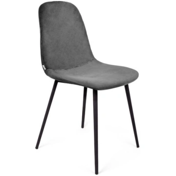 HOMLA SLANK Pelēks samta krēsls 44x52x85cm