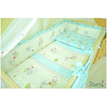 Gultas aizsargs Remi, 180 cm, balts/zils