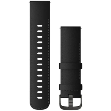 Quick Release Bands (22 mm), Black Leather with Br