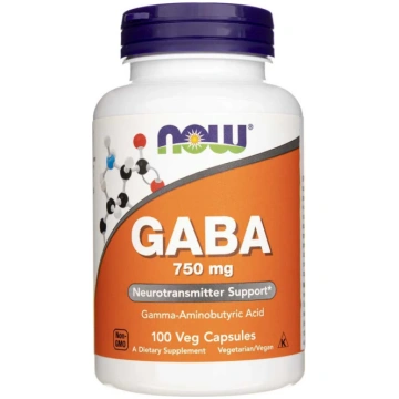 Now Foods GABA 750 mg - 100 dārzeņu kapsulas
