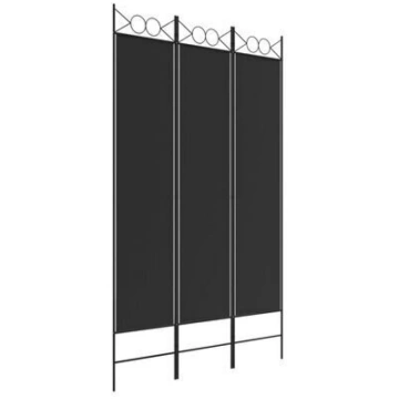 Telpas nodalījums, 3 daļu, melns, 120x200cm, audum