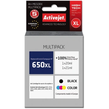 Activejet ink for Hewlett Packard No.650 CZ102AE (