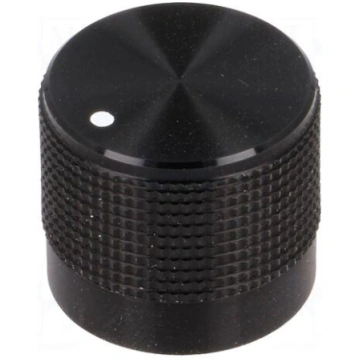 Knob | with pointer | Øshaft: 6mm | Ø20mm | black 