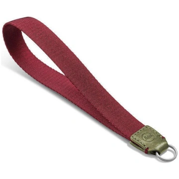 Leica Wrist Strap, fabric, leather, oliv - burgund