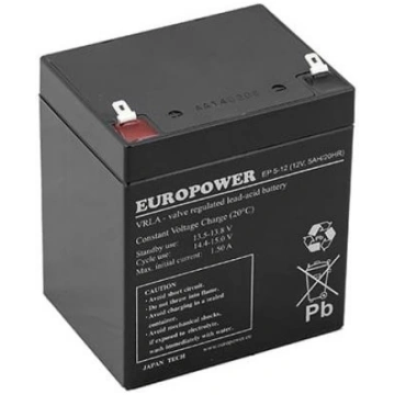 BATTERY 12V 5AH VRLA/EP5-12T2 EUROPOWER EMU