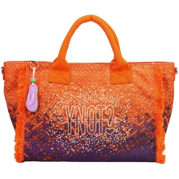 Ynot - Borsa Shopping da Mare con Frange Laterali 