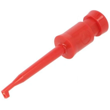 Clip-on probe; hook type; 6A; 60VDC; red; Plating:
