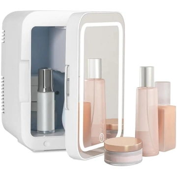 YU YUSING 4L Mini Cosmetic Fridge with LED Mirror,