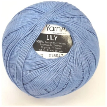 Adīšanas diegi YarnArt Lily; krāsa zila 582
