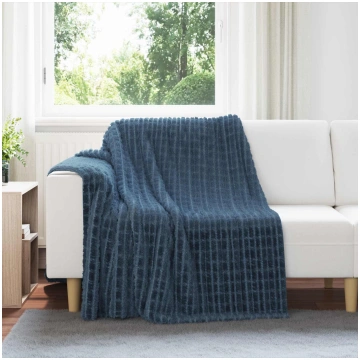 Pleds tums zils 200 x 150 cm flīss