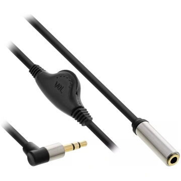 InLine Slim audio kabelis 3.5mm M leņķis / F ar sk