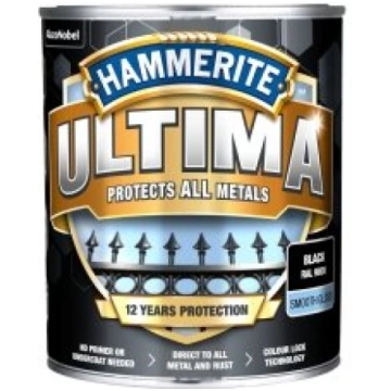 Krāsa Hammerite Ultima Smooth 700ml melna
