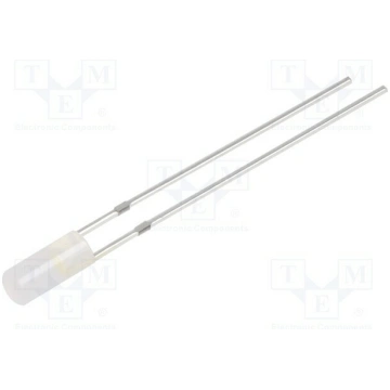 LED; white warm; 3mm; 500÷750mcd; 110°; Front: fla