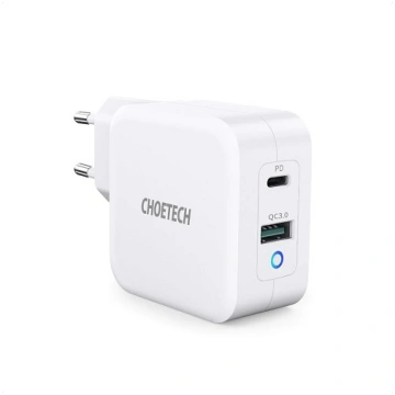 Charger CHOETECH GaN USB Type-C, Type-A: 65W, PD, 