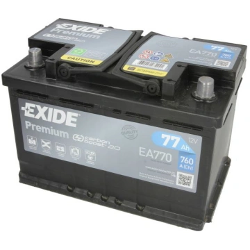 Akumulators EXIDE EA770 77Ah/760A PREMIUM (Labais+