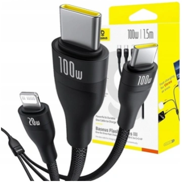 Baseus Flash Series 3 3-in-1 USB Cable 1.5m 693217