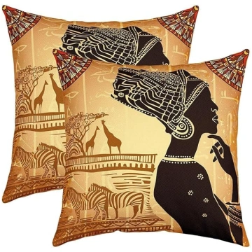 2 Pack Āfrikas drukas spilvenu pārvalki Home Decor