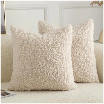 Komplekts no 2 Curly Teddy Wool Faux Fur Throw Cus