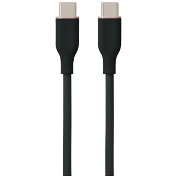 Silicone Cable USB Type-C - Type-C, 60W, (black, 1