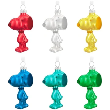 Hallmark Peanuts stikla rotājumi, 6 gabali, krāsai