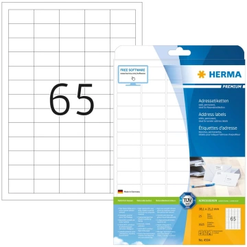 Adreses etiķetes HERMA Premium A4 38.1x21.2 mm noa