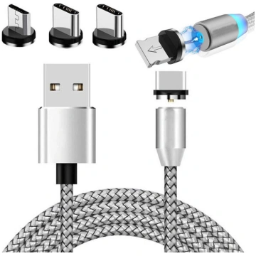 Magnētiskais uzlādes kabelis 3w1 Micro Type-C USB 