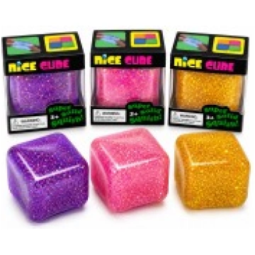 Super Solid Glitter Squishy Cube – Assorted Colors